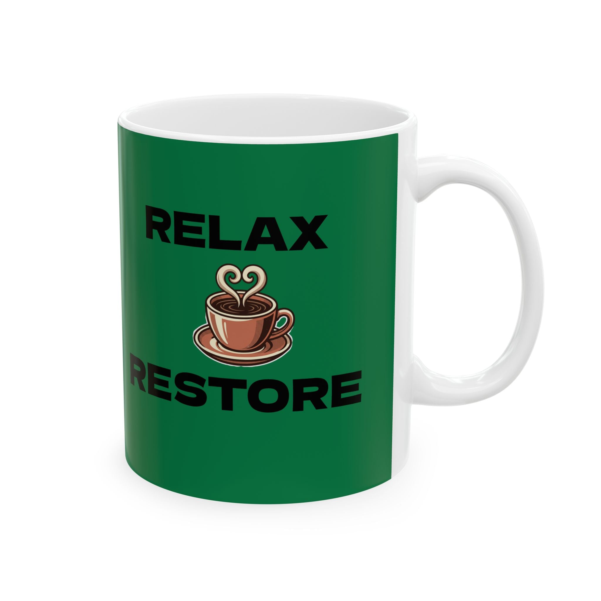 Green Inspirational Less Hustle, More Coffee Ceramic Mug