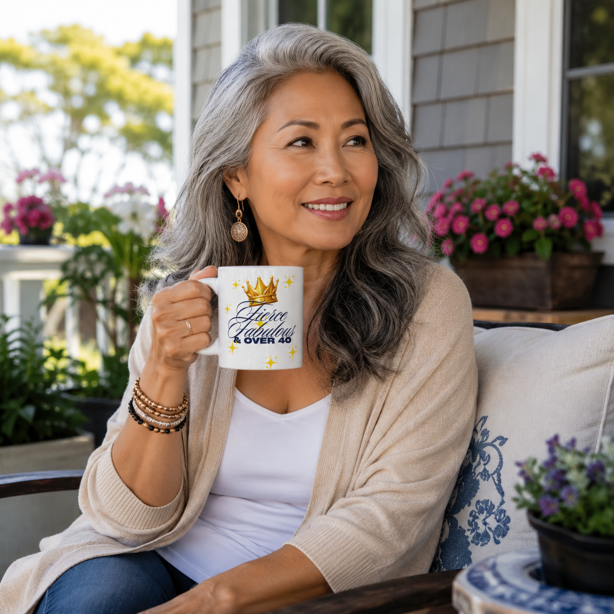 Fierce Fabulous & Over 40 Mug  Gift for Women Turning 40