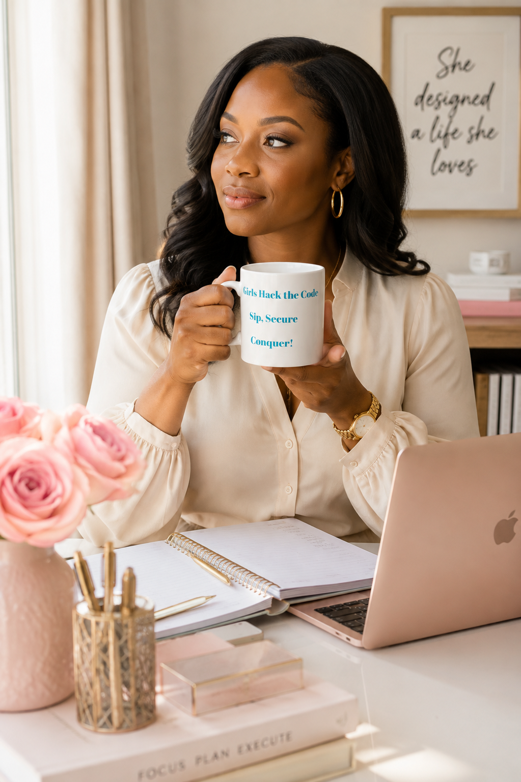 Girls Hack the Code Mug | Sip, Secure & Conquer | Inspirational Tech Mug for Women