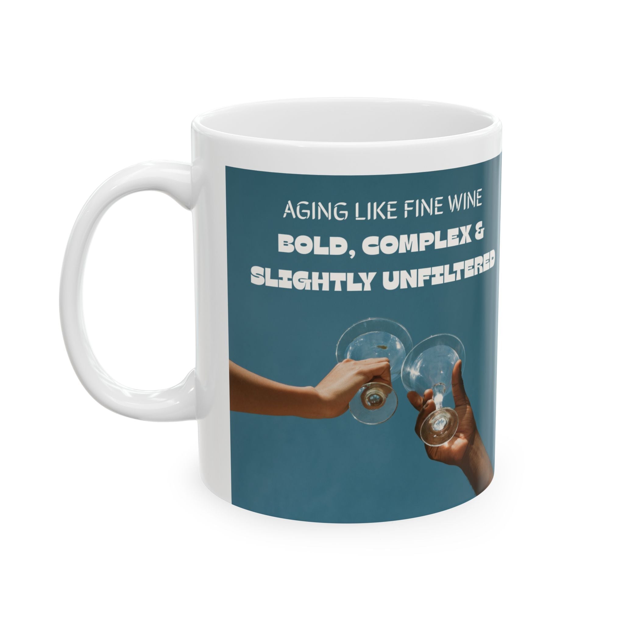 Funny Wine Mug for Women Over 40  Aging Like Fine Wine